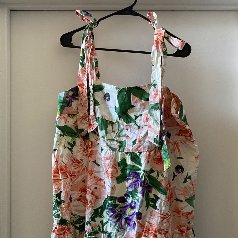 H&M floral maxi dress with tie straps